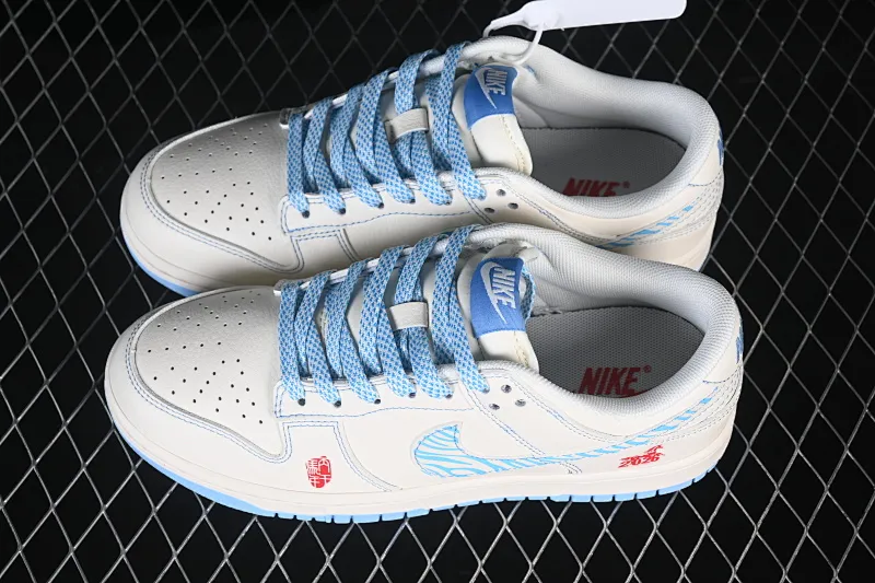 All categories Nk SB Dunk Series Nk SB Dunk Low High-end customized low-top sneakers Nike SB Dunk Low Year of the Horse limited edition Ice blue crystal High-end customized low-top casual skateboard shoes JJ2508-605